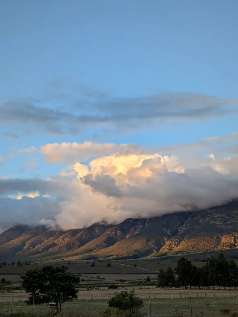 Clouds over a mountain range in the Tulbagh valley